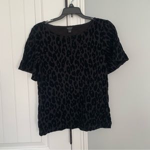 Ann Taylor animal print top - black size S